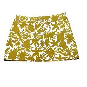 J. Crew Women's Tan Graphic Print A-Line Mini Skirt